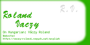 roland vaczy business card